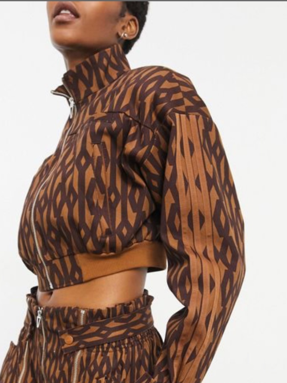 Adidas + Ivy Park Beyonce Cropped Track Jacket Brown Size Small NWOT (R)